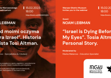 Webinarium | „«Przed moimi oczyma umiera Izrael». Historia osobista Tosi Altman”