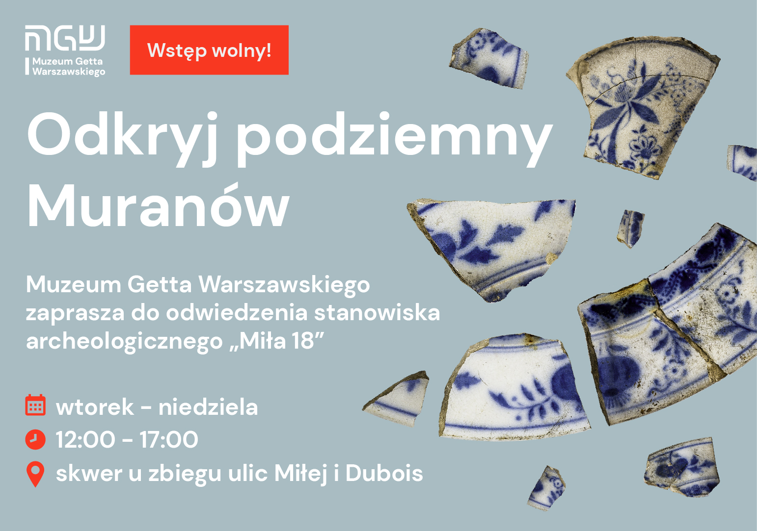 Grafika promująca dyżury archeologiczne